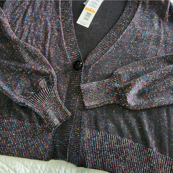 Joseph A multicolored metallic parade luxecore button front cardigan - Picture 10 of 13